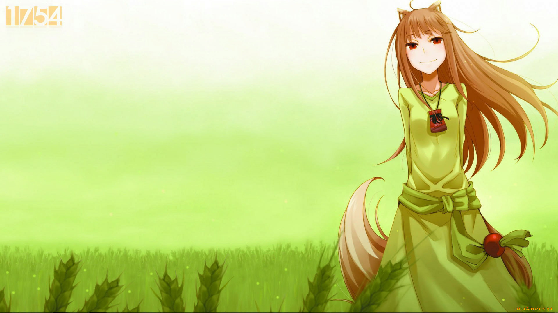 Обои Аниме Spice and Wolf, обои для рабочего стола, фотографии аниме,  spice, and, wolf, фон, зелёный, девушка Обои для рабочего стола, скачать  обои картинки заставки на рабочий стол.